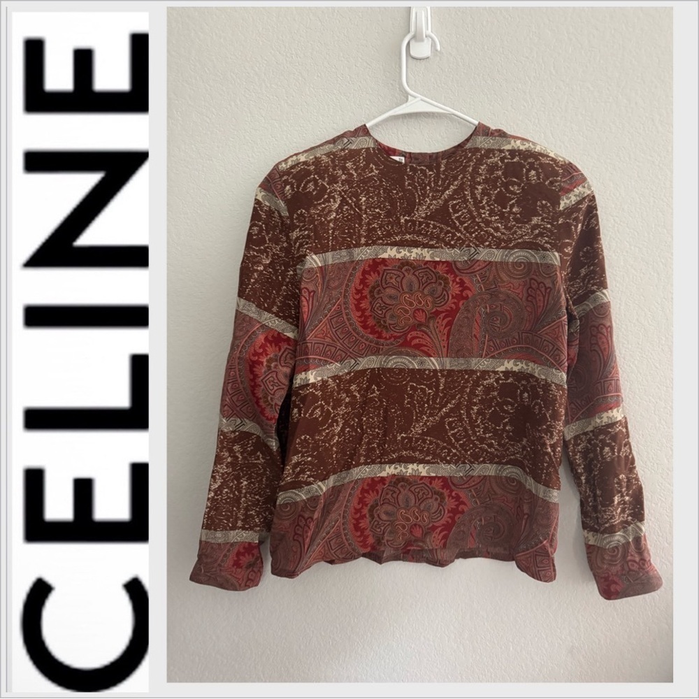 Vintage Celine Paris Silk Blouse size 40